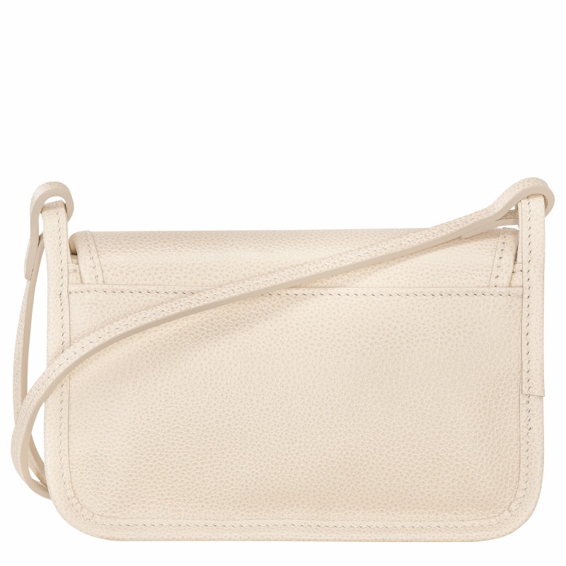 Clutch Longchamp Le FOULONNÉ XS Femme Blanche Soldes | 10133021555