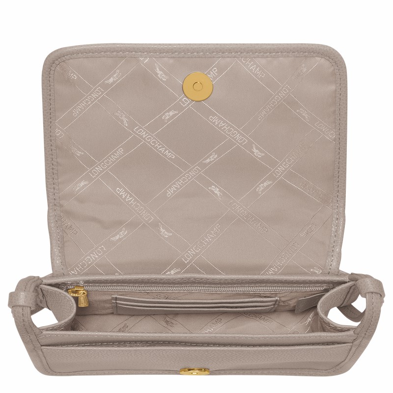 Clutch Longchamp Le FOULONNÉ XS Femme Grise Soldes | 10133021P55