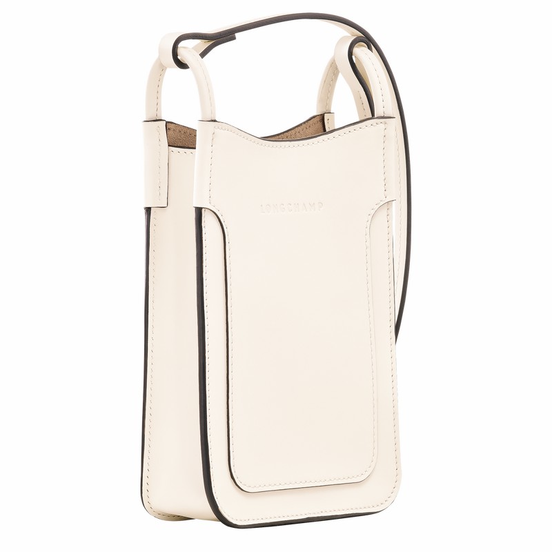 Coque Longchamp Le FOULONNÉ Femme Blanche Soldes | 34200HFI037