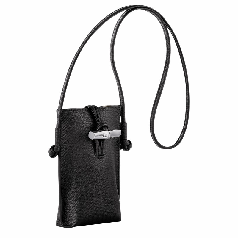 Coque Longchamp Le Roseau Femme Noir Soldes | 34180HFP001