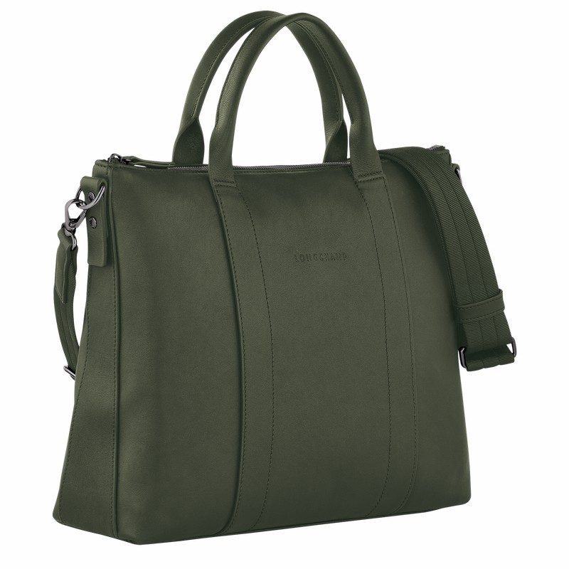 Mallette Longchamp 3D Femme Kaki Soldes | 10237HCV292