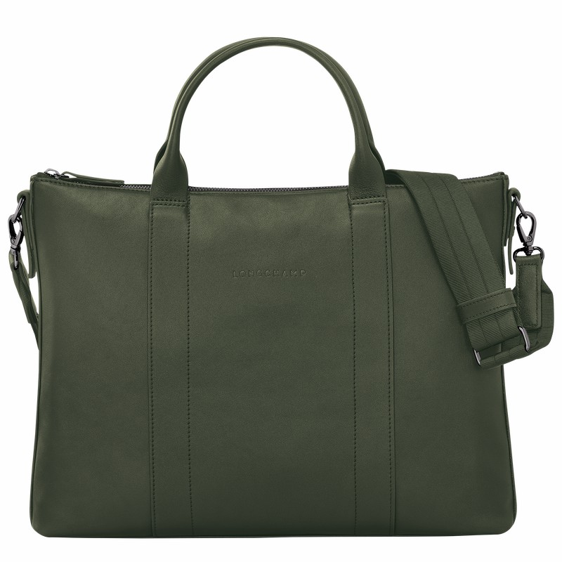 Mallette Longchamp 3D Femme Kaki Soldes | 10237HCV292