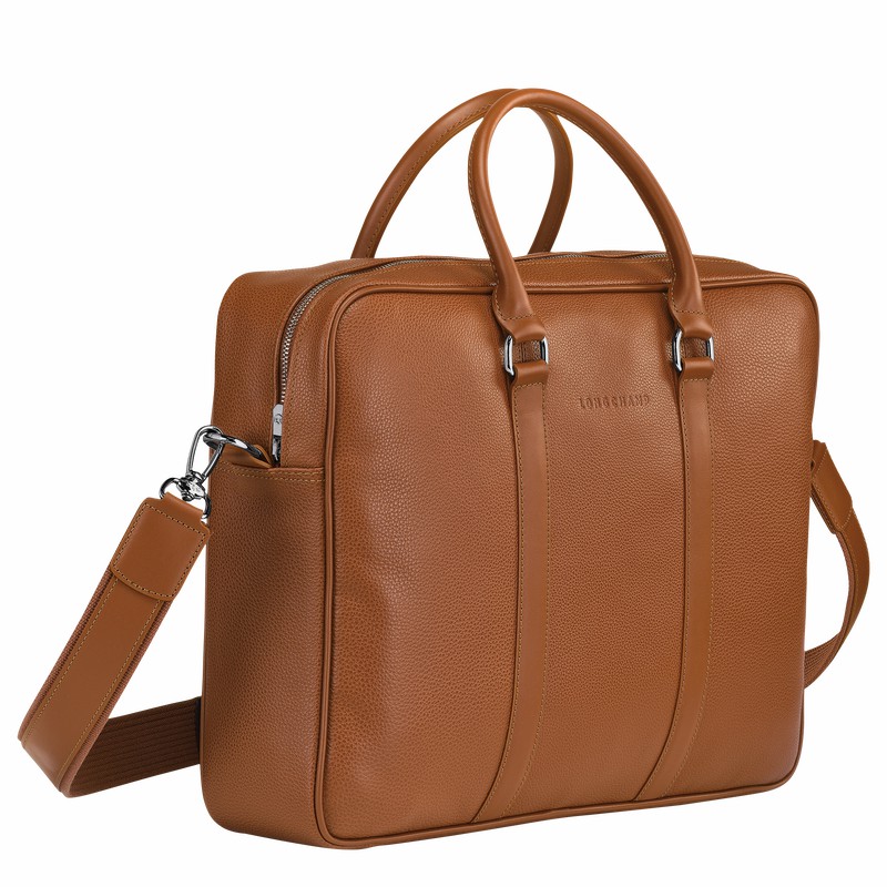 Mallette Longchamp Le FOULONNÉ M Homme Caramel Soldes | L2123021F72-