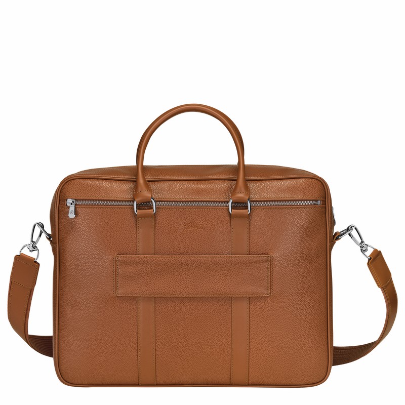 Mallette Longchamp Le FOULONNÉ M Homme Caramel Soldes | L2123021F72-
