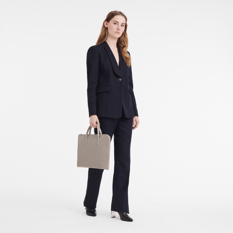 Mallette Longchamp Le FOULONNÉ S Femme Grise Soldes | L2115021P55