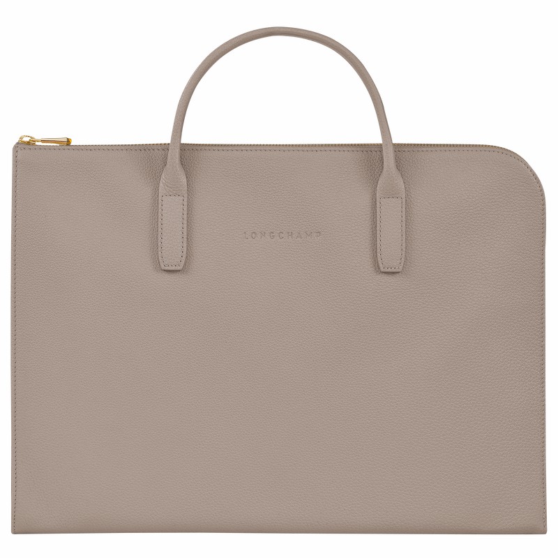 Mallette Longchamp Le FOULONNÉ S Femme Grise Soldes | L2115021P55
