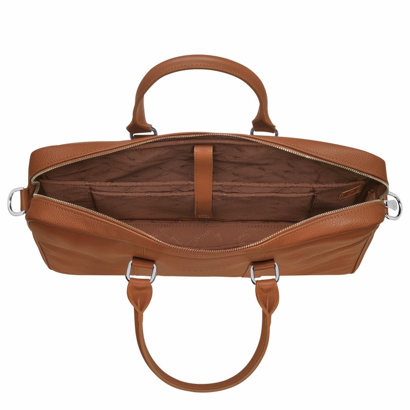 Mallette Longchamp Le FOULONNÉ S Homme Caramel Soldes | L2122021F72-