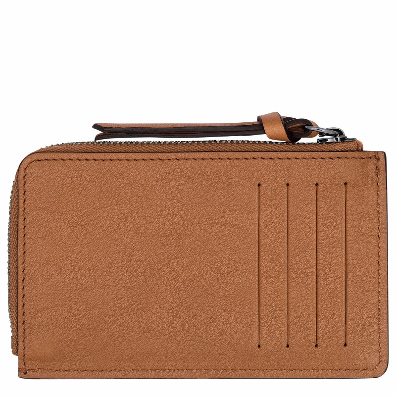 Porte-Carte Longchamp 3D Homme Beige Soldes | 30034HCV016-