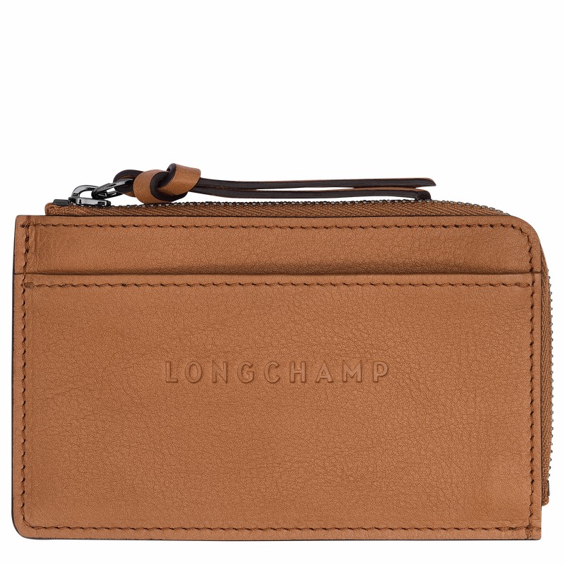 Porte-Carte Longchamp 3D Homme Beige Soldes | 30034HCV016-