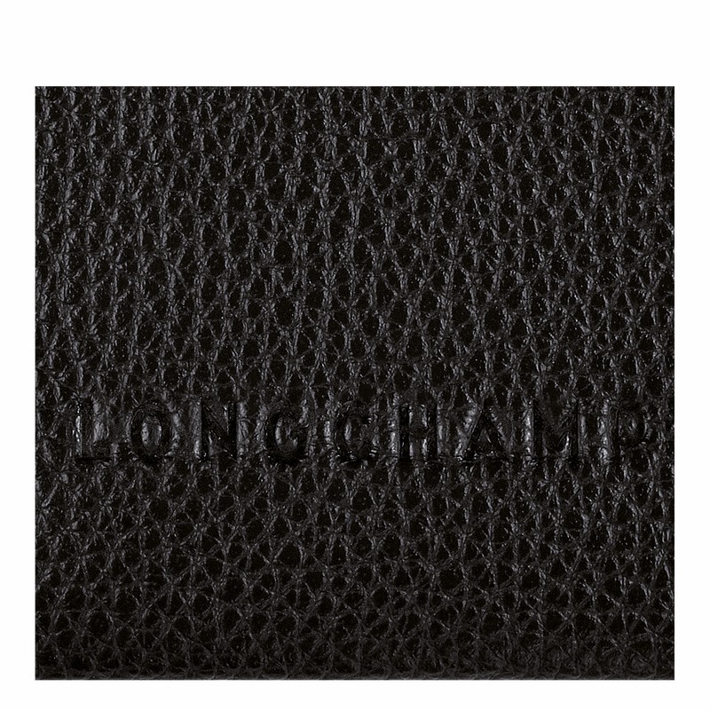 Porte-Carte Longchamp Le FOULONNÉ Femme Noir Soldes | L3218021001