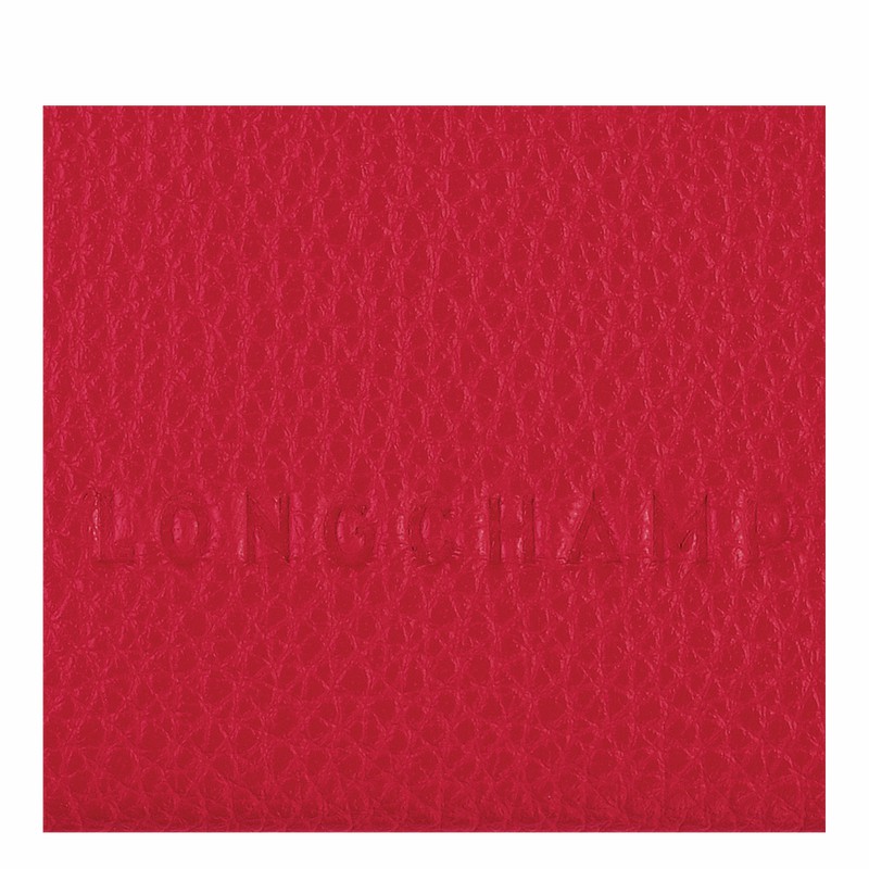 Porte-Carte Longchamp Le FOULONNÉ Femme Rouge Soldes | L3218021C39