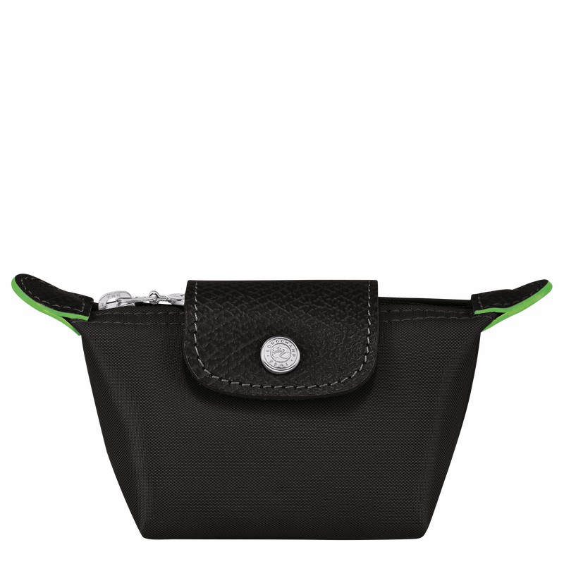 Porte-Monnaie Longchamp Le Pliage Green Femme Noir Soldes | 30016919001
