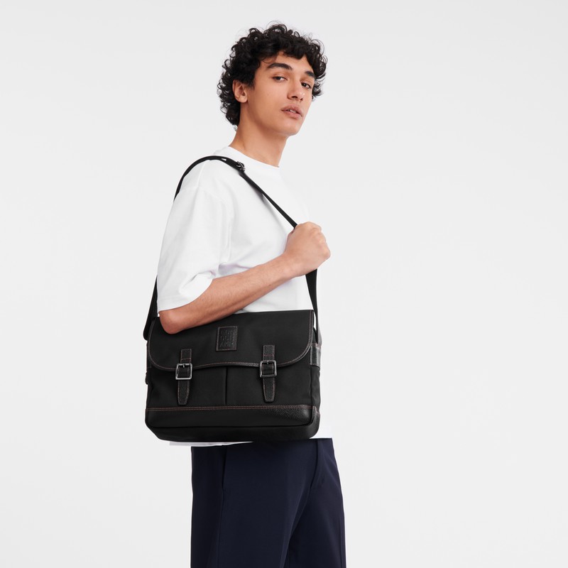 Sac Bandoulière Longchamp Boxford L Homme Noir Soldes | L2824080001