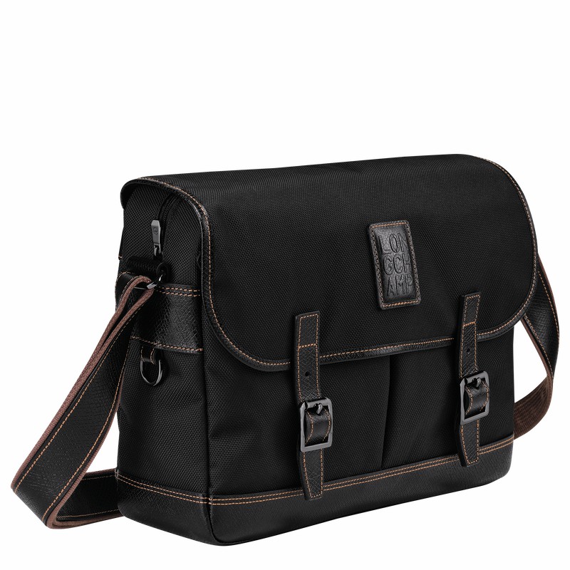 Sac Bandoulière Longchamp Boxford L Homme Noir Soldes | L2824080001