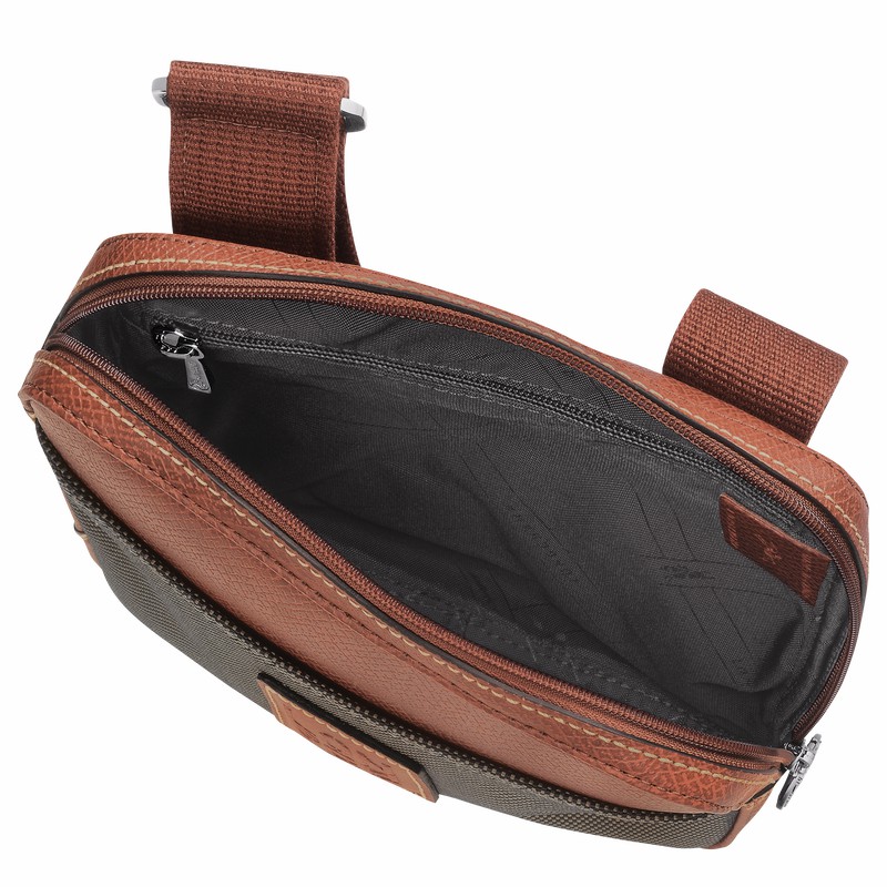 Sac Bandoulière Longchamp Boxford XS Homme Marron Soldes | L1712080042-