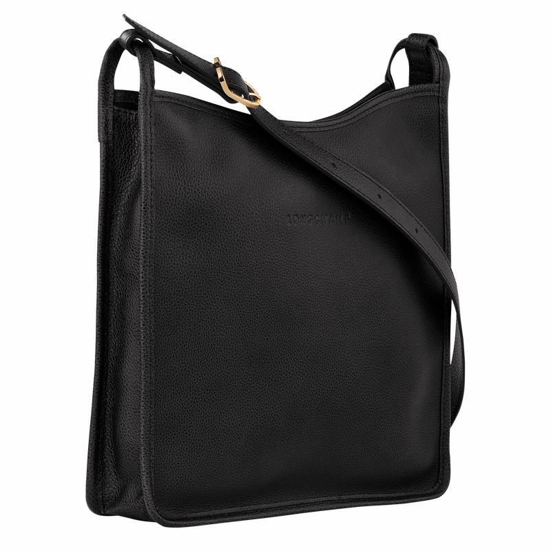 Sac Bandoulière Longchamp Le FOULONNÉ M Femme Noir Soldes | 10140021001