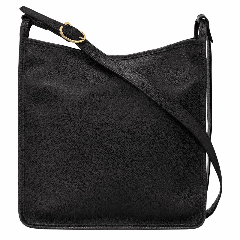 Sac Bandoulière Longchamp Le FOULONNÉ M Femme Noir Soldes | 10140021001