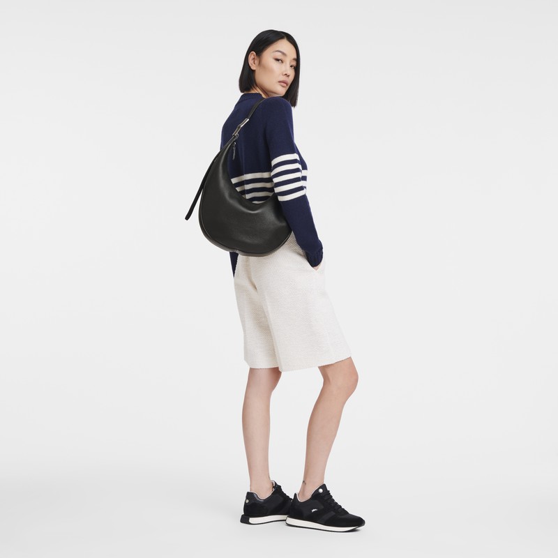 Sac Bandoulière Longchamp Le Roseau Essential L Femme Noir Soldes | 10234968001