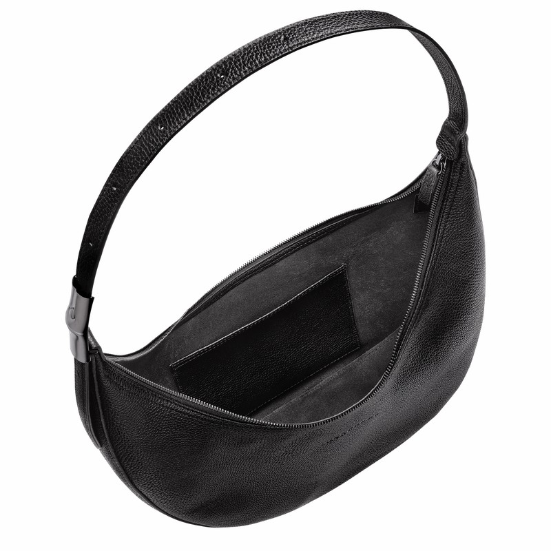Sac Bandoulière Longchamp Le Roseau Essential L Femme Noir Soldes | 10234968001