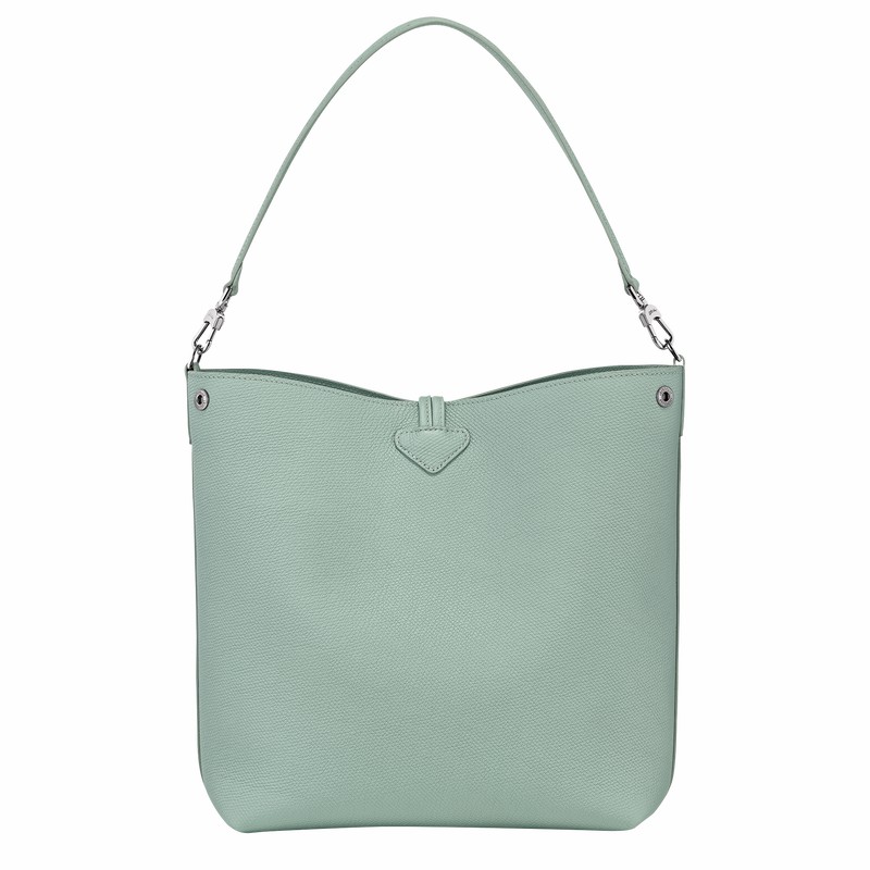 Sac Bandoulière Longchamp Le Roseau M Femme Céladon Soldes | 10281HFP282