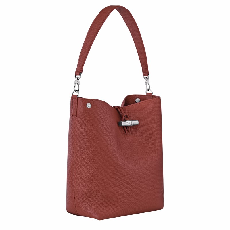 Sac Bandoulière Longchamp Le Roseau M Femme Marron Soldes | 10281HFP404
