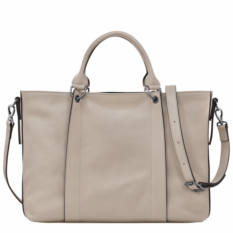 Sac a Main Longchamp 3D L Femme Grise Soldes | 10198HCV299