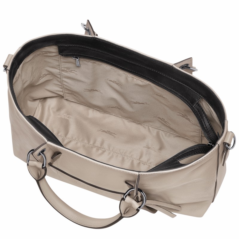 Sac a Main Longchamp 3D L Femme Grise Soldes | 10198HCV299
