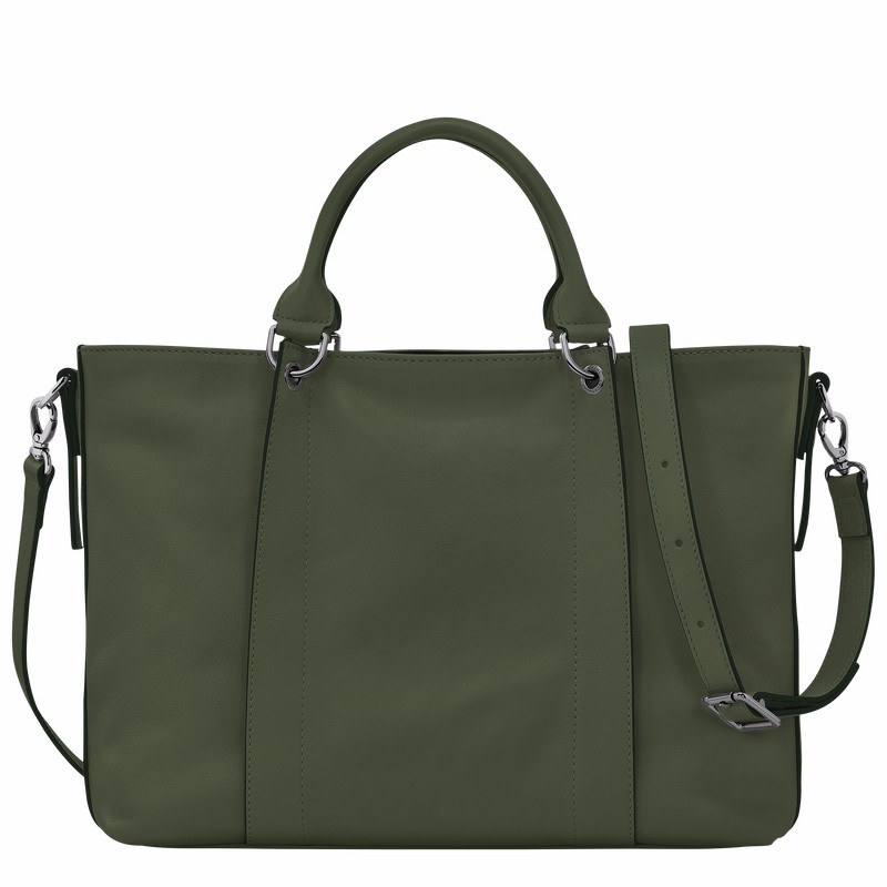 Sac a Main Longchamp 3D L Femme Kaki Soldes | 10198HCV292