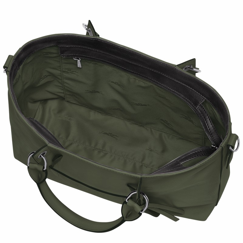 Sac a Main Longchamp 3D L Femme Kaki Soldes | 10198HCV292