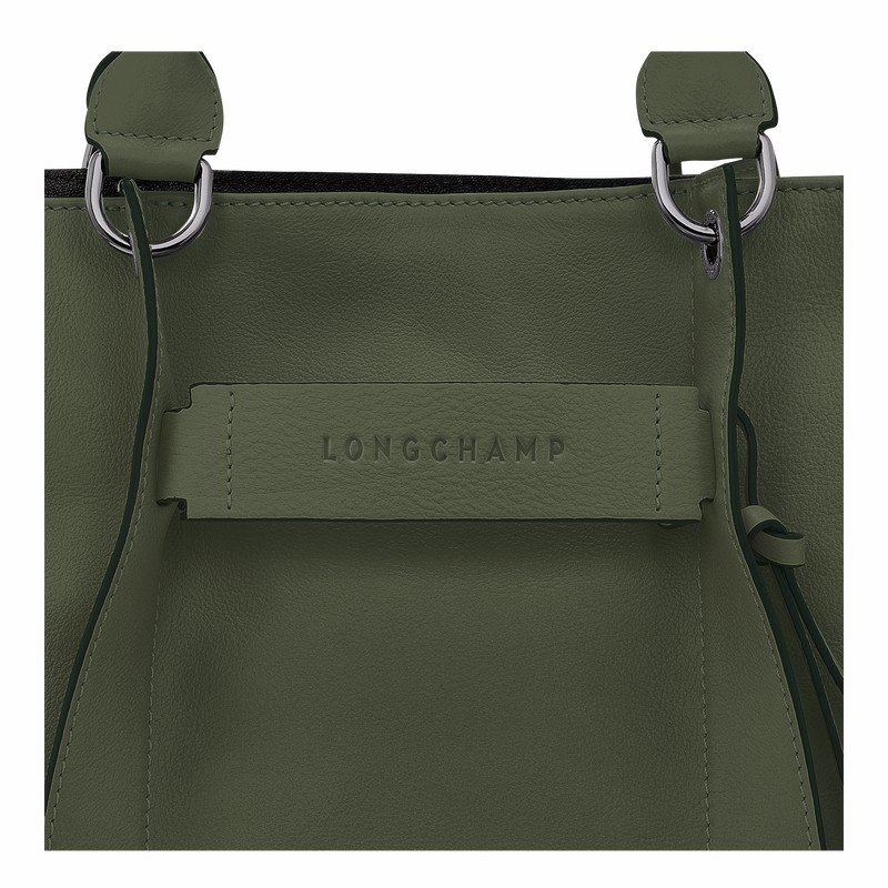 Sac a Main Longchamp 3D L Femme Kaki Soldes | 10198HCV292