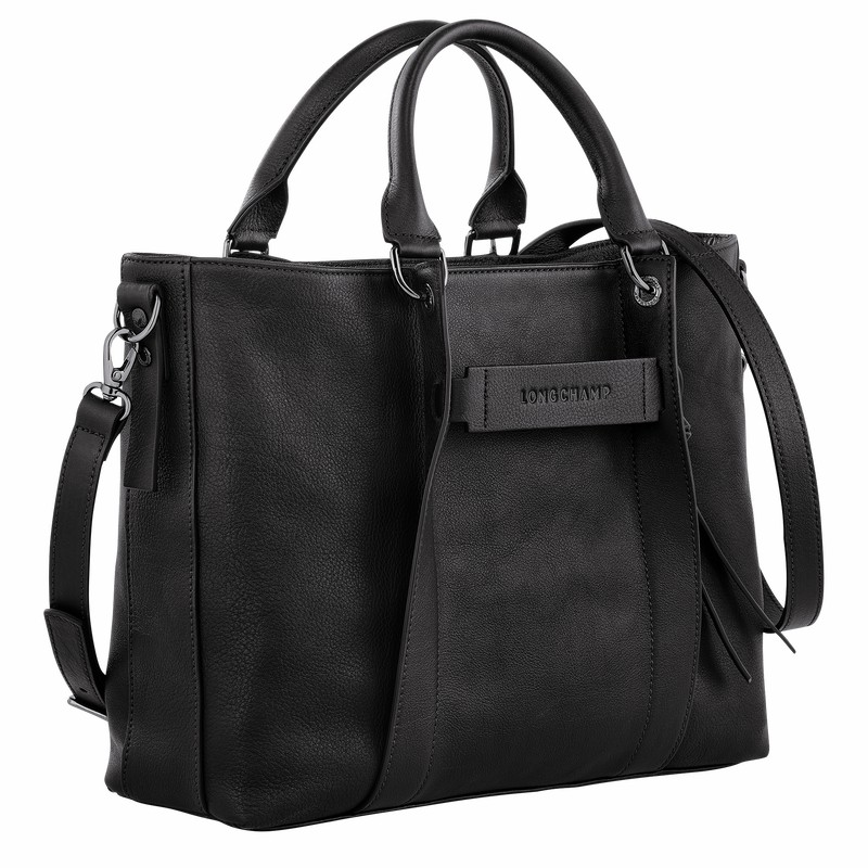 Sac a Main Longchamp 3D L Femme Noir Soldes | 10198HCV001