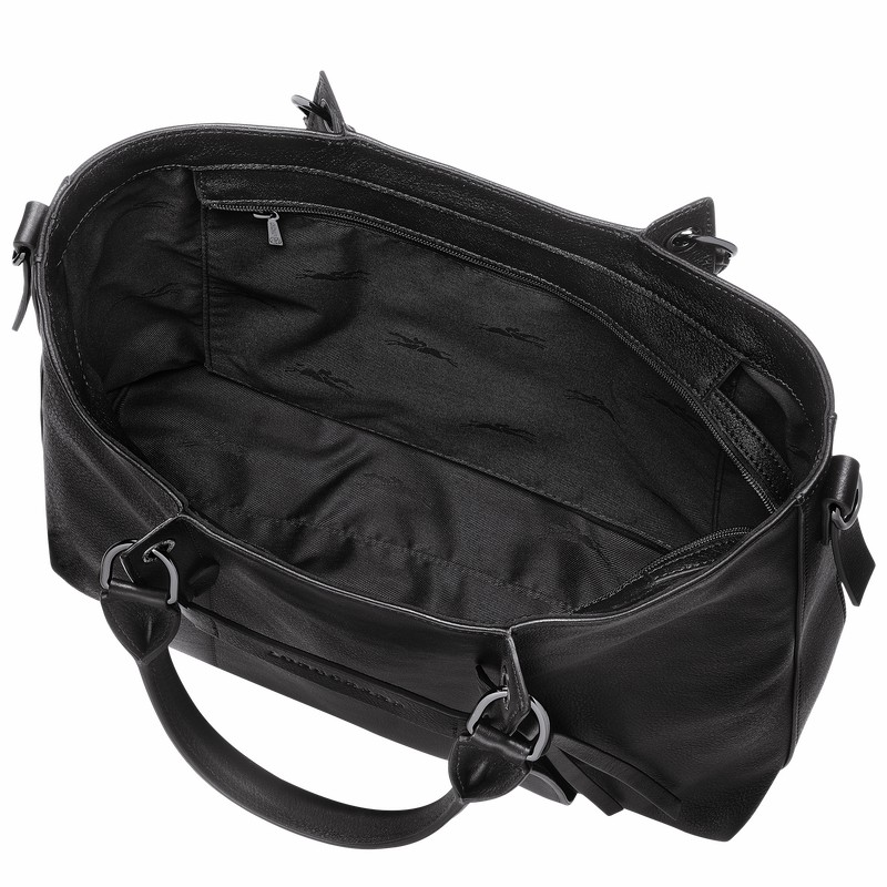 Sac a Main Longchamp 3D L Femme Noir Soldes | 10198HCV001