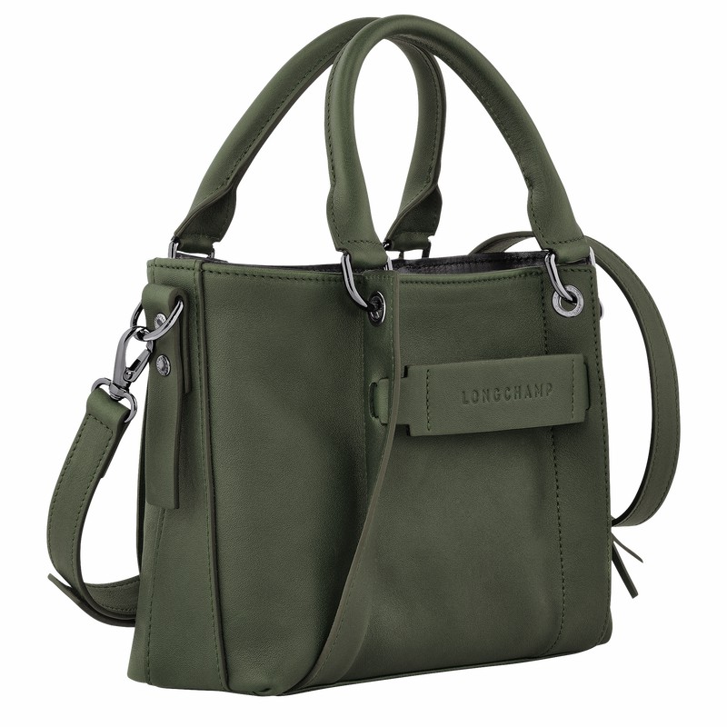 Sac a Main Longchamp 3D S Femme Kaki Soldes | 10197HCV292