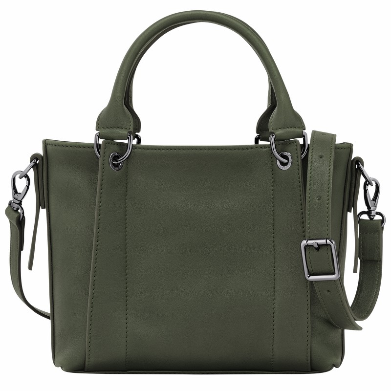 Sac a Main Longchamp 3D S Femme Kaki Soldes | 10197HCV292