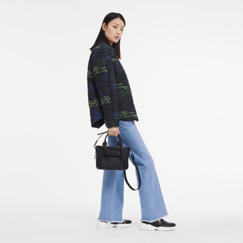 Sac a Main Longchamp 3D S Femme Noir Soldes | 10197HCV001