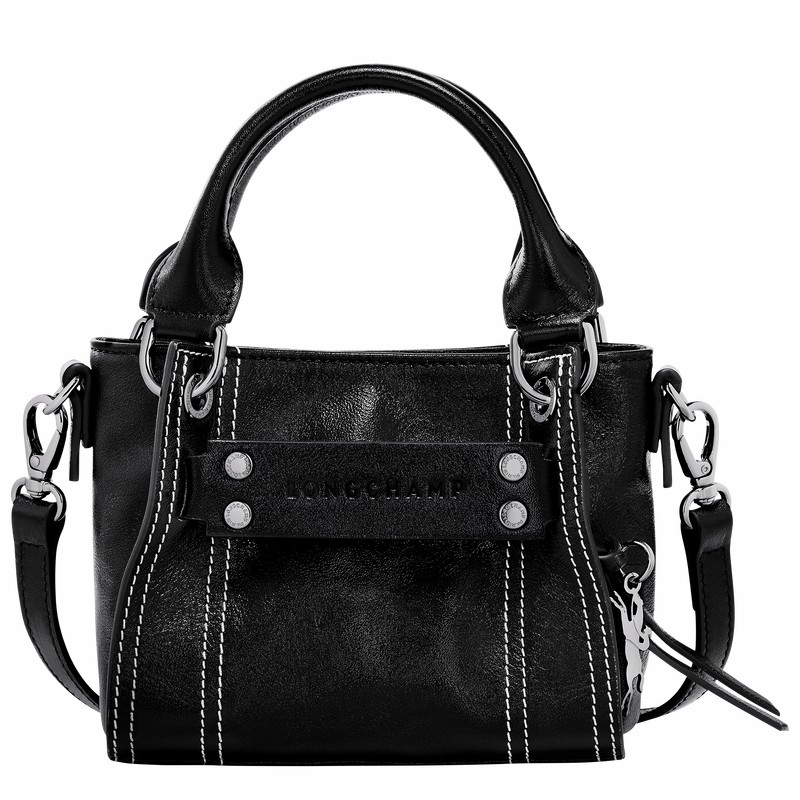 Sac a Main Longchamp 3D XS Femme Noir Soldes | 10254HEX001