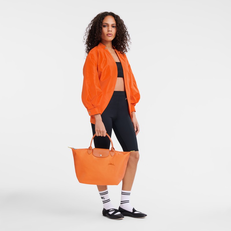 Sac a Main Longchamp Le Pliage Green M Femme Orange Soldes | L1623919P54