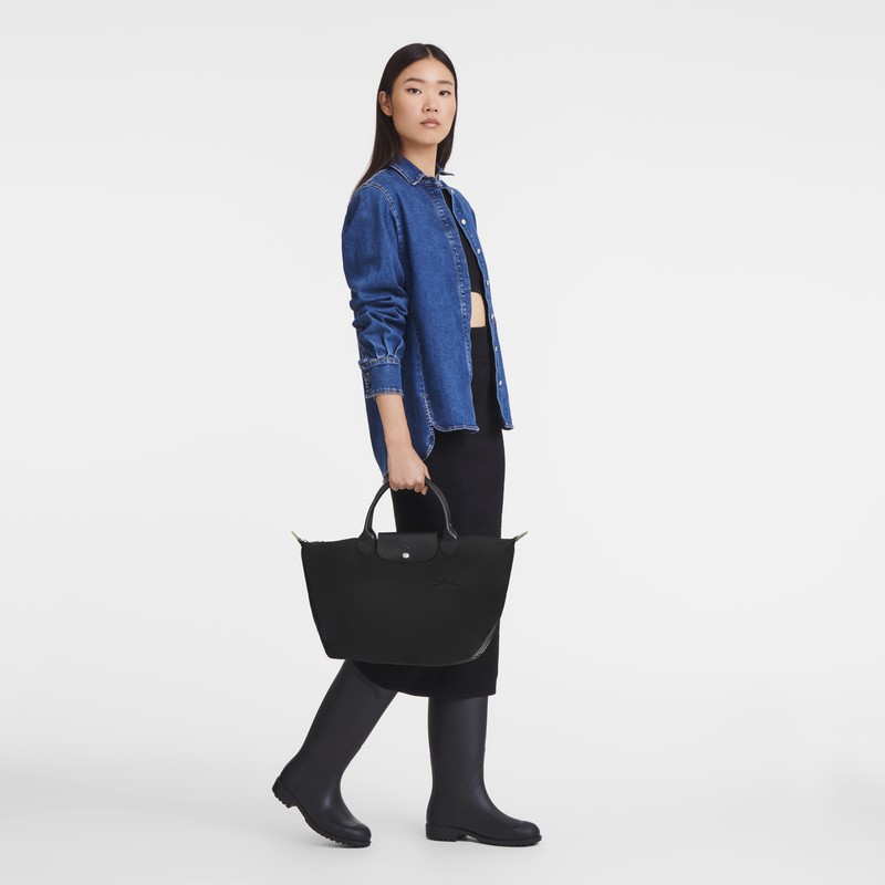 Sac a Main Longchamp Le Pliage Green M Femme Noir Soldes | L1623919001