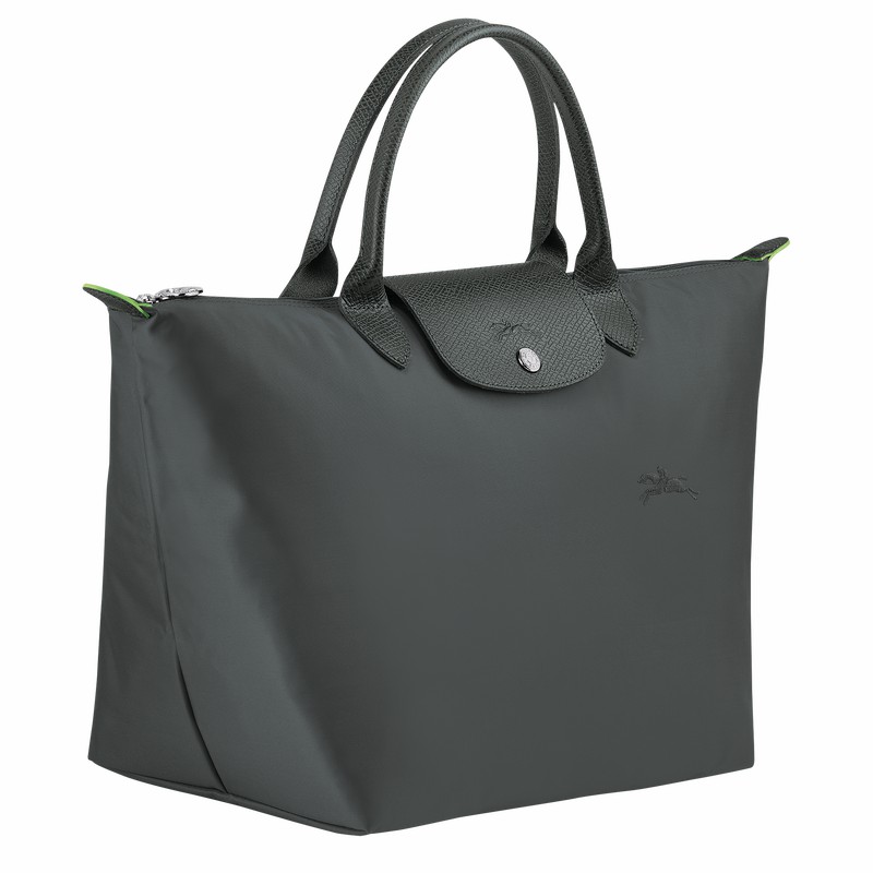 Sac a Main Longchamp Le Pliage Green M Femme Grise Foncé Soldes | L1623919P66