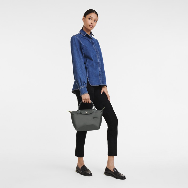 Sac a Main Longchamp Le Pliage Green S Femme Grise Foncé Soldes | L1621919P66