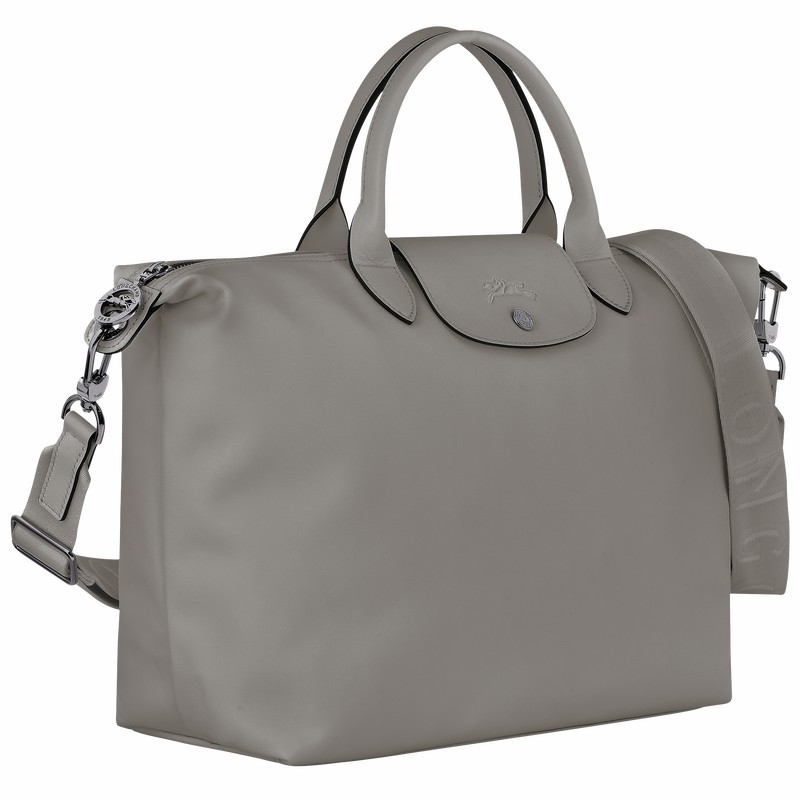 Sac a Main Longchamp Le Pliage Xtra L Femme Grise Soldes | 10201987P55