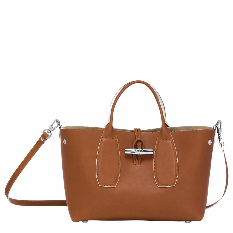 Sac a Main Longchamp Le Roseau M Femme Marron Soldes | 10058HQS504
