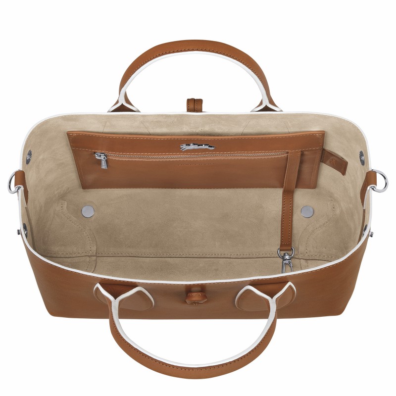 Sac a Main Longchamp Le Roseau M Femme Marron Soldes | 10058HQS504