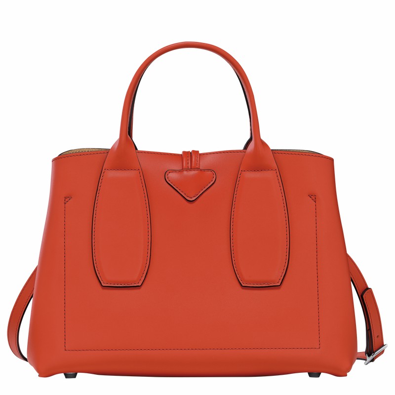 Sac a Main Longchamp Le Roseau M Femme Orange Soldes | 10058HCL685