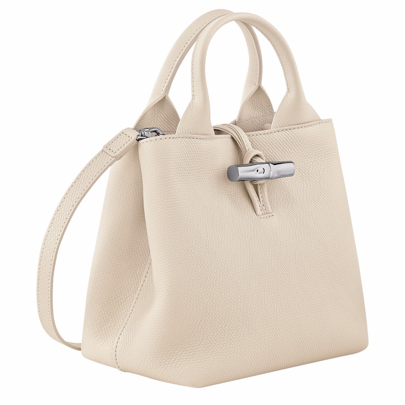Sac a Main Longchamp Le Roseau S Femme Blanche Soldes | 10273HFP555
