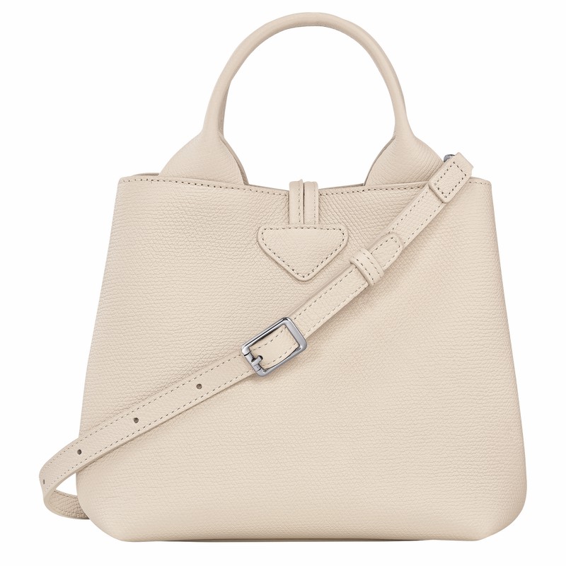Sac a Main Longchamp Le Roseau S Femme Blanche Soldes | 10273HFP555
