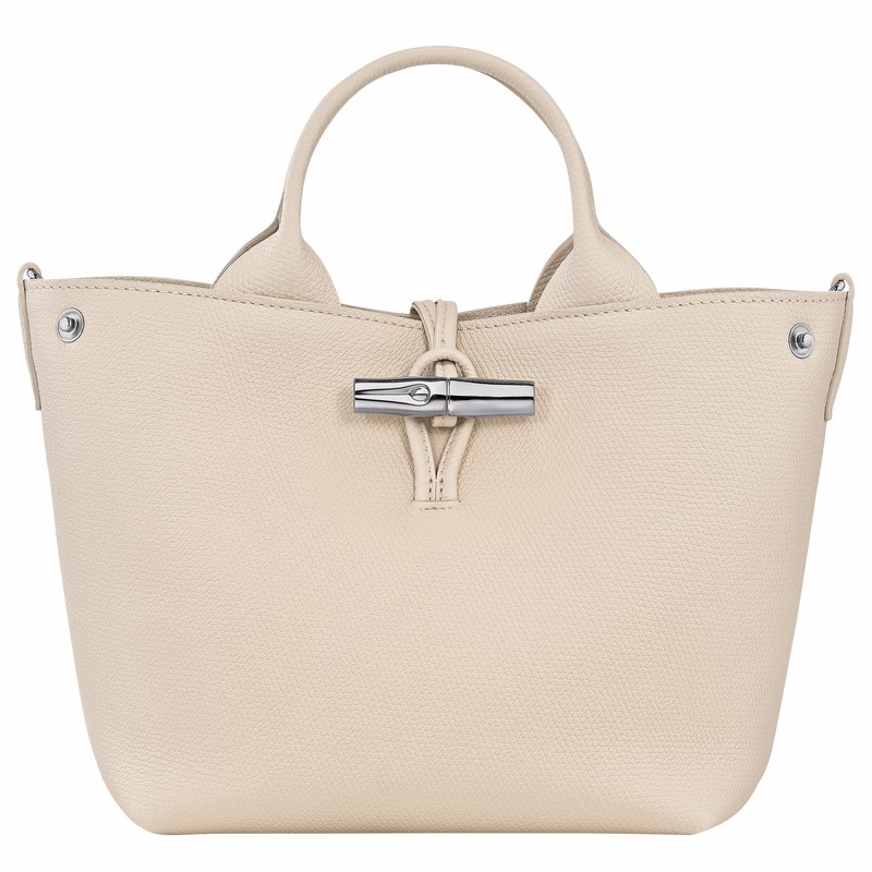 Sac a Main Longchamp Le Roseau S Femme Blanche Soldes | 10273HFP555