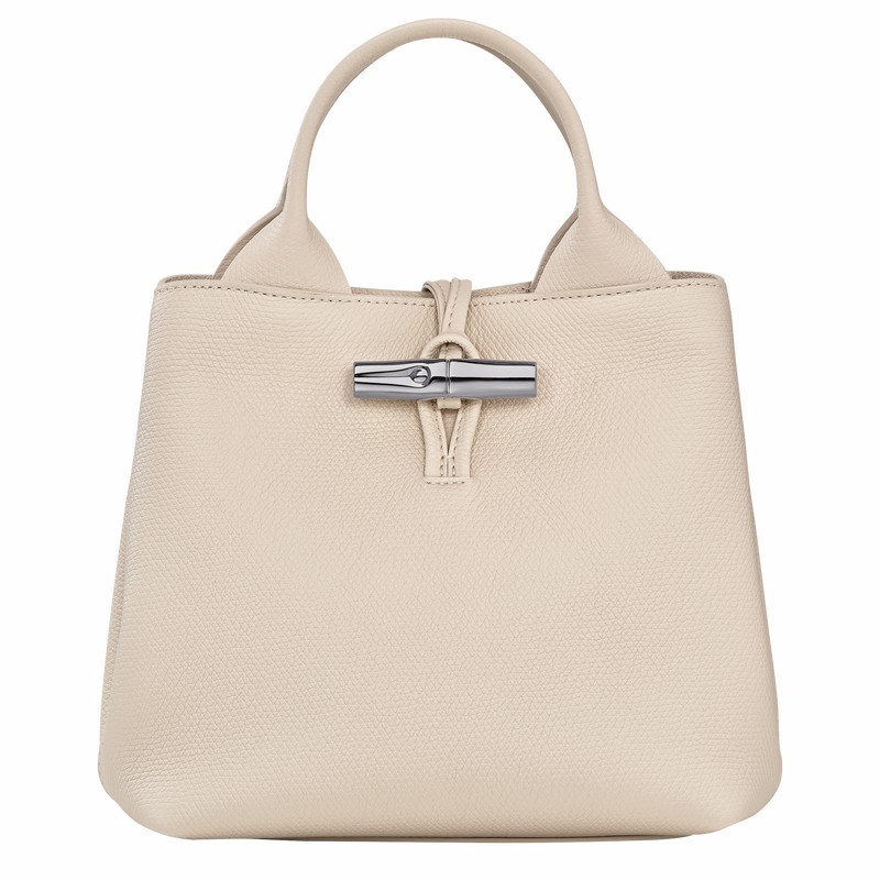 Sac a Main Longchamp Le Roseau S Femme Blanche Soldes | 10273HFP555