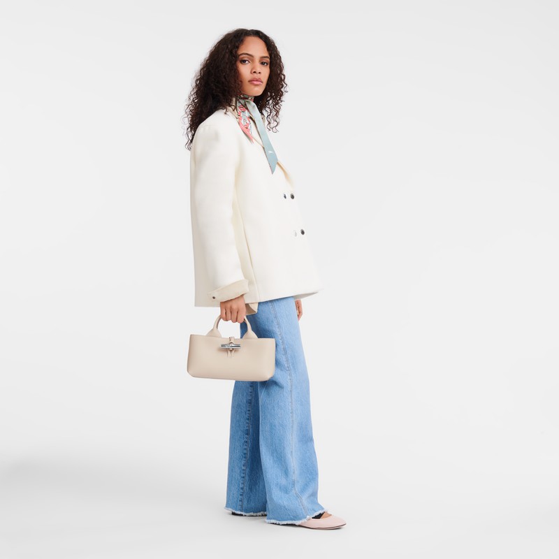 Sac a Main Longchamp Le Roseau S Femme Blanche Soldes | 10280HFP555