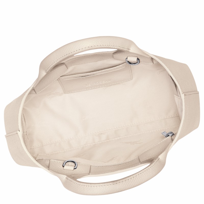 Sac a Main Longchamp Le Roseau S Femme Blanche Soldes | 10280HFP555